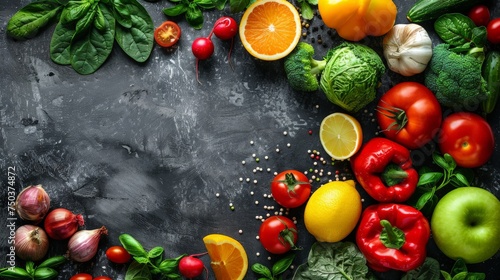 Healthy eating and diet concepts. Top view of spring salad on color background