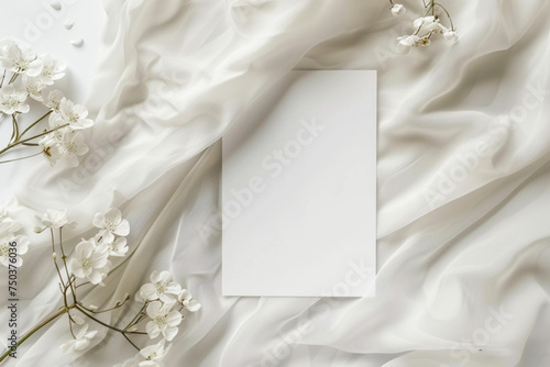 traditional wedding blank invitation mockup