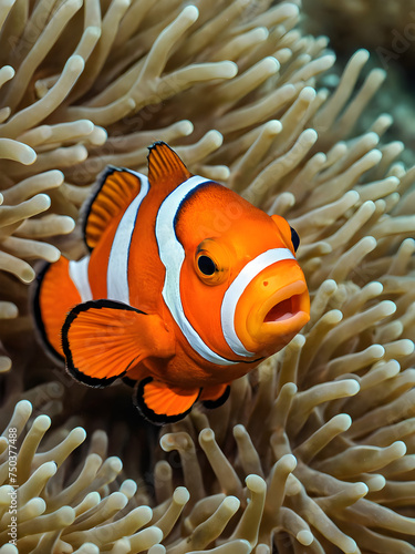 Colorful Tropical Fish Swimming in Underwater Aquarium