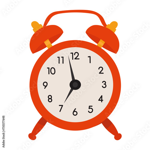 red alarm clock, isolated on white background vector