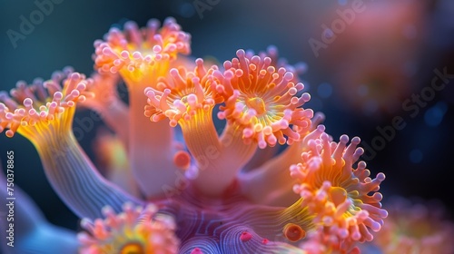 It shows the branching torch coral Euphyllia glabrescens in macro.