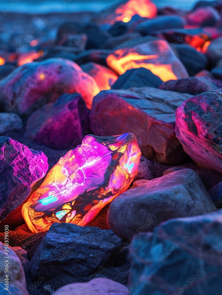 Rare earth elements luminous, luminescent stones