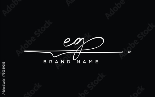 EG letter beauty handwriting vector logo. 