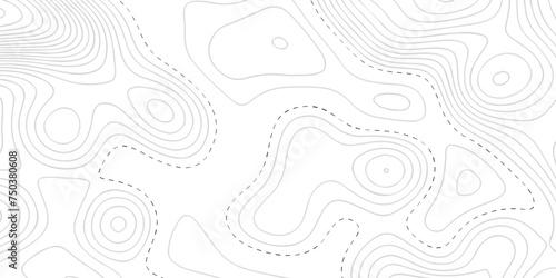 Topographic map background geographic line map with seamless ornament design. The black on white contours vector topography stylized height of the lines map.	