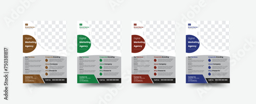 Modern Creative Corporate & Business Flyer cover layout annual report, poster,vector illustration template in A4 size, space for photo background.