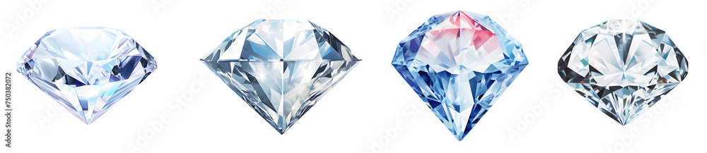 Fototapeta premium diamond isolated on a transparent PNG background, white background , Generative Ai