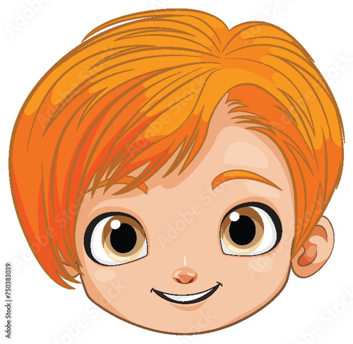 Vector illustration of a happy, young cartoon boy