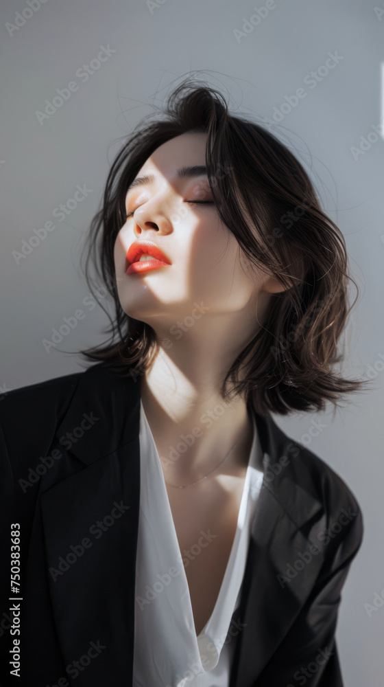 Portrait showcasing the subtle beauty of a woman Portrait showcasing the subtle beauty of a woman