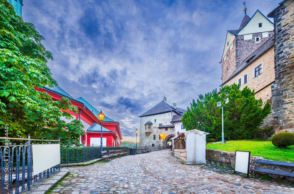 Loket, Czech Republic. Charming town, Ohre River in the near of Karlovy Vary, Bohemia.