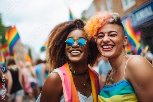 Portrait of a smiling girl at a demonstration for the rights of sexual minorities