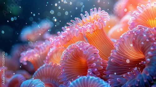 Sea anemones abstractly arranged