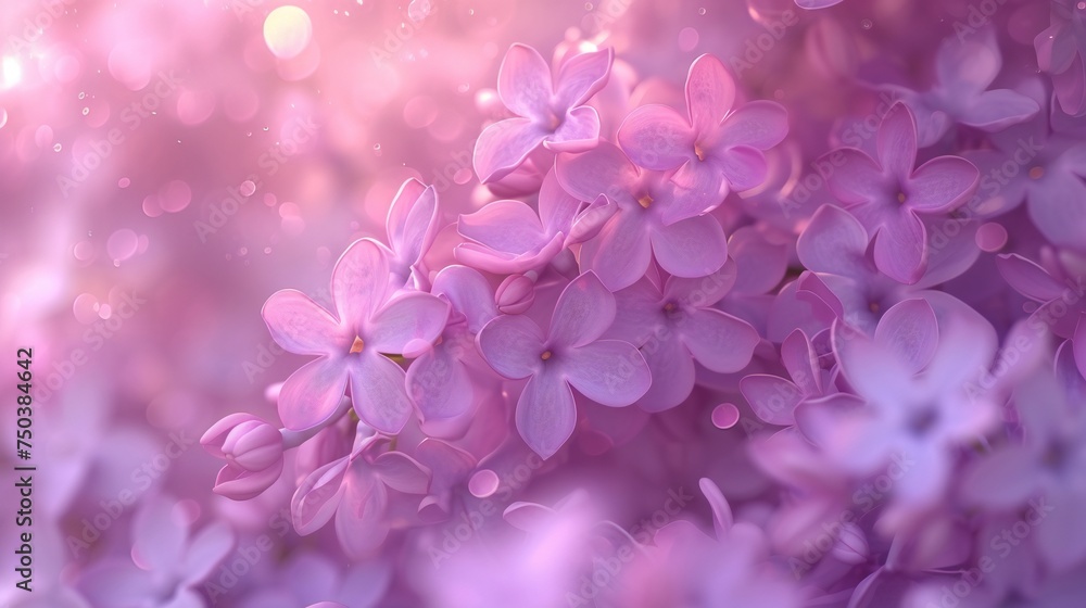 Lilac Cascade: A cascading cascade of lilac flowers, swirling in graceful motion.