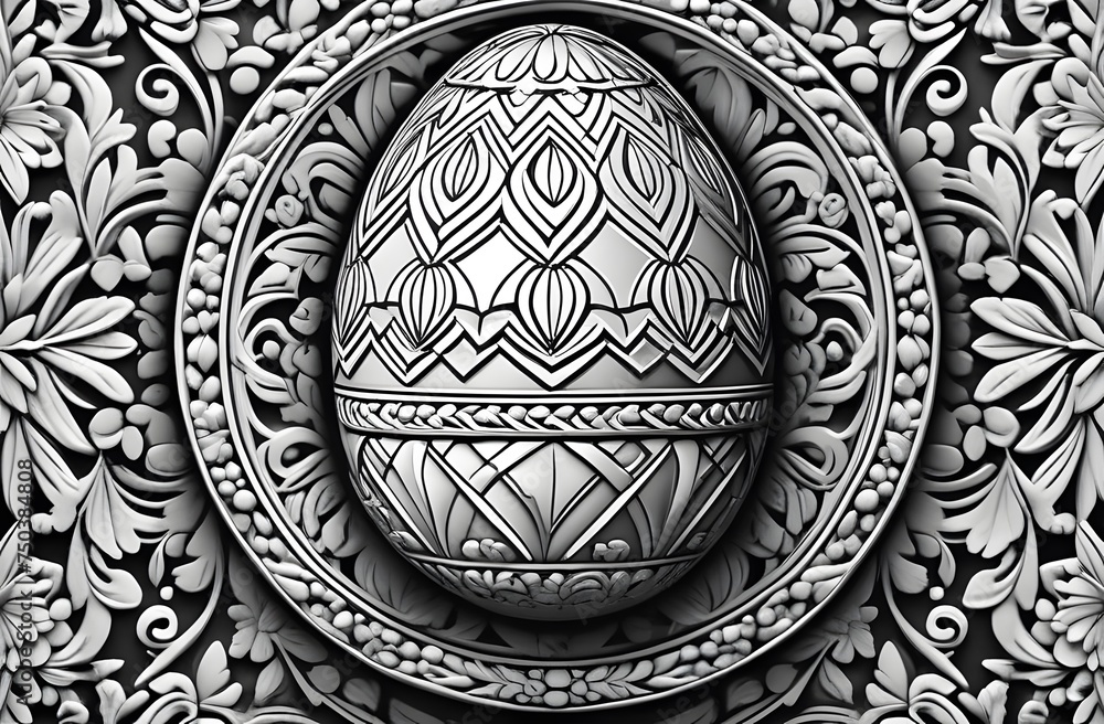 Anti-stress coloring book for adults and children: Easter egg. Easter ...