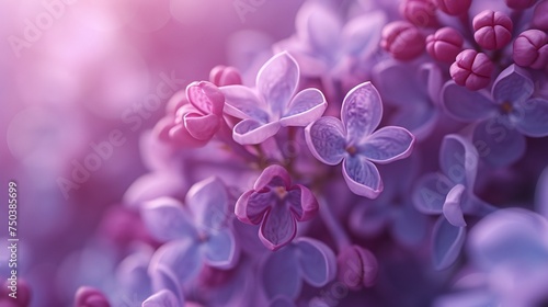 Lilac Serenity: Serene macro shot of lilac flowers, evoking a sense of tranquility.