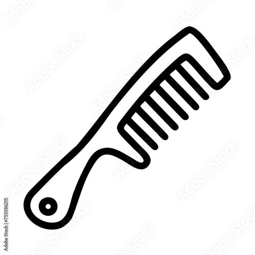 Hair comb icon symbolizing hairdressing services. Logo of a professional hairstylist or hairdressing salon. Proper hair care.