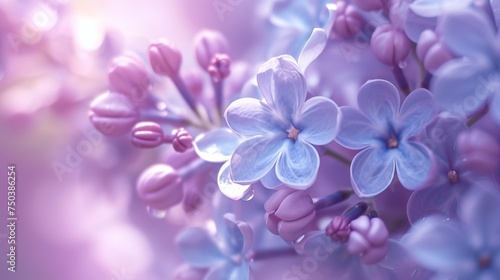 Tranquil Lilac Symphony: Macro view of lilac blooms, creating a tranquil symphony of colors. © BGSTUDIOX