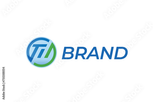 Letter TID in a circle for logo design icon template