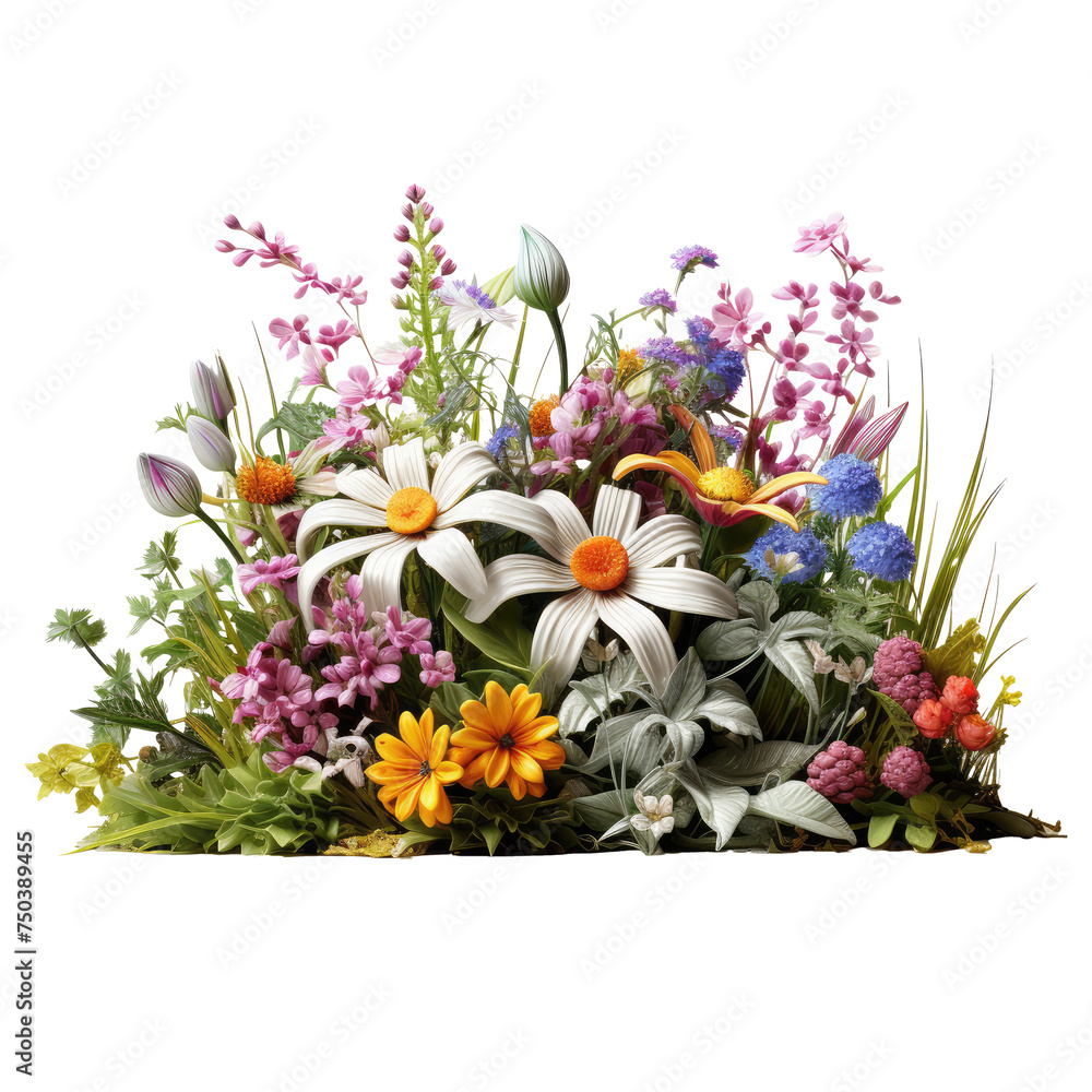flower bed isolated on transparent background