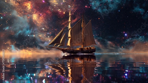 A celestial spectacle beaming with ethereal beauty created with Generative AI