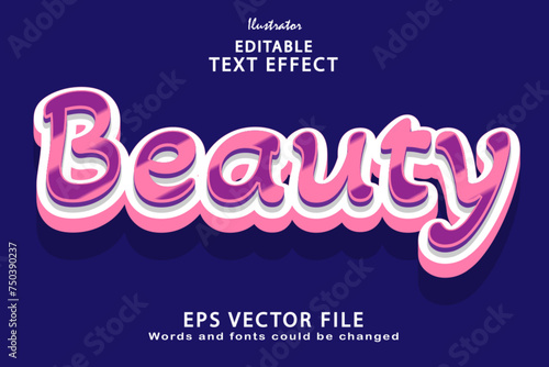 Editable beauty text effect