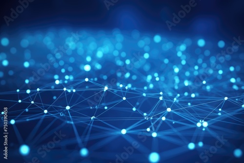 Technology grid, connection line, technology background. AI Generated.. 3d rendering, Abstract blue technology background. Network connection structure, Ai generated