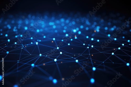 Technology grid, connection line, technology background. AI Generated.. 3d rendering, Abstract blue technology background. Network connection structure, Ai generated