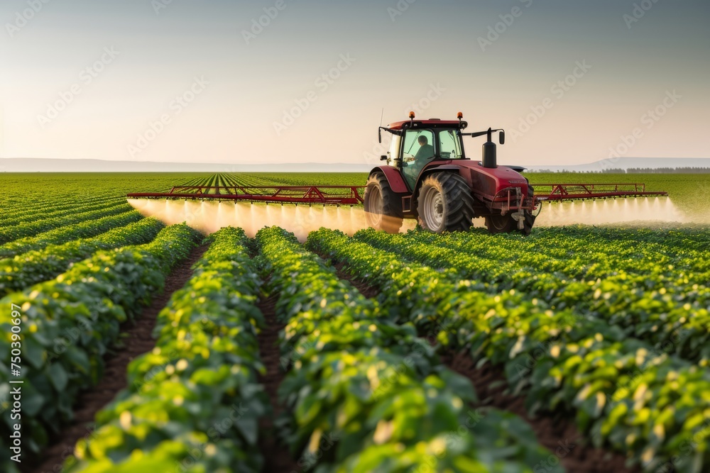 A farmer rides in a combine and waters his fields, agricultural business concept
A farmer rides in a combine and waters his fields, agricultural business concept