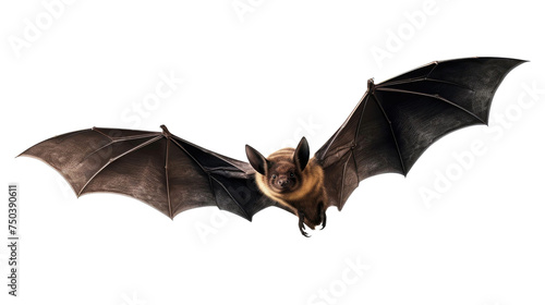Flying bat isolated on transparent a white background