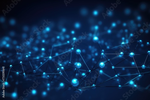 Technology grid, connection line, technology background. AI Generated.. 3d rendering, Abstract blue technology background. Network connection structure, Ai generated