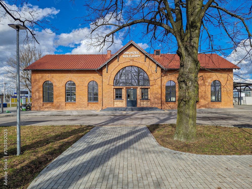 Historic railway station in Zdunska Wola, Poland.