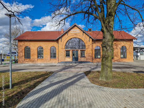 Obraz na płótnie Historic railway station in Zdunska Wola, Poland. w salonie
