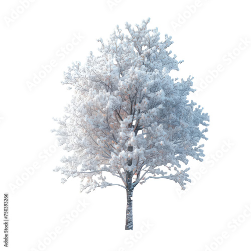 snow covered tree isolated on transparent background © Pornnapha