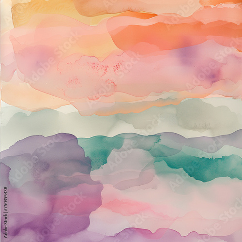 Wavy Watercolor Shapes Artistic Background