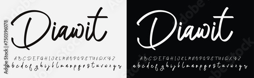 Bold and script alphabets. Vector font duo.