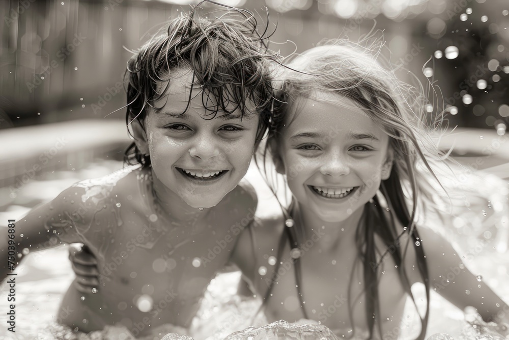 siblings playing together in their backyard showcasing the simplicity and joy of childhood relationships spontaneous and playful siblings playing together in their backyard showcasing the simplicity and joy of childhood relationships spontaneous and playful