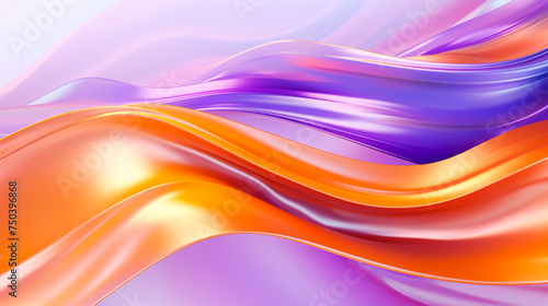 Abstract background with dancing orange and purple tones waves