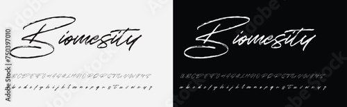 Hand drawn vector alphabet. Modern monoline signature script font. Chloe Signature Font