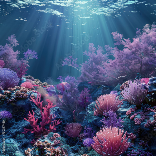 Swaying Coral Reefs  Ocean Blue Canvas Visualization