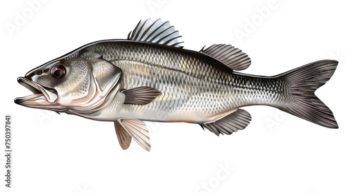 A Bass fish in transparent white background.png 