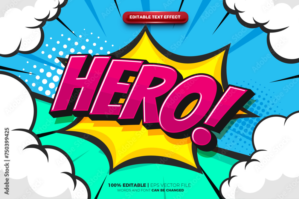 Hero Retro Pop Art Comic Text Effect
