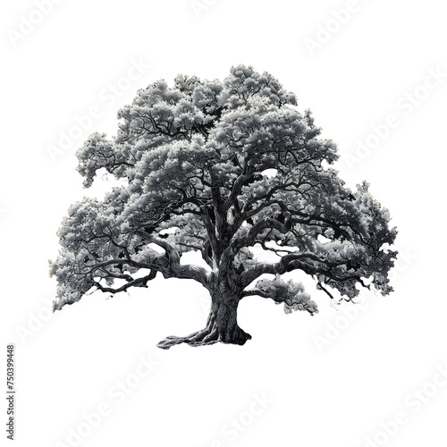 majestic oak tree isolated on transparent background