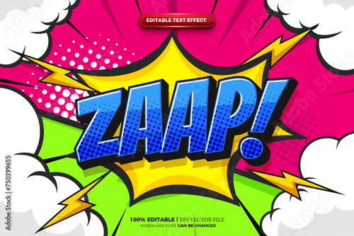 Super Zaap Halftone Comic Cartoon Retro Pop Art Text Effect