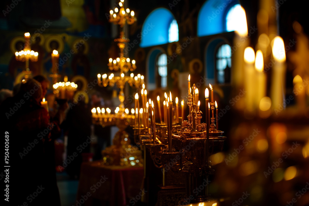 Obraz premium candles in the church