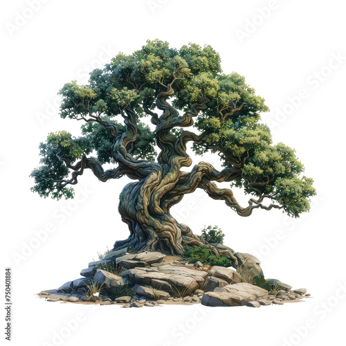 medieval tree isolated on transparent background
