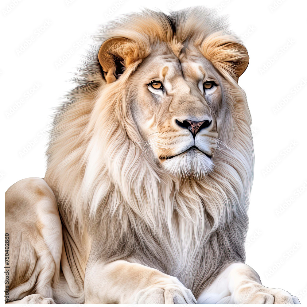 White Lion isolated on Transparent Background