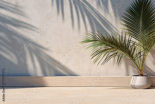 Palm Chic Minimal Product Mockup on Luxe Concrete Wall