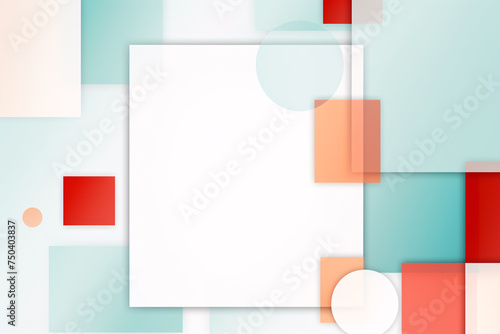 Abstract Geometric Squares Pastel Colors Shapes Background
