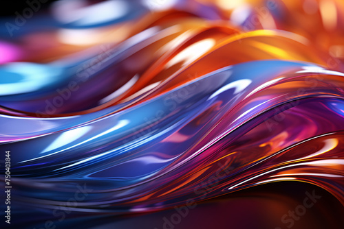 Abstract blue and orange wave is a close up of a looping fluid background