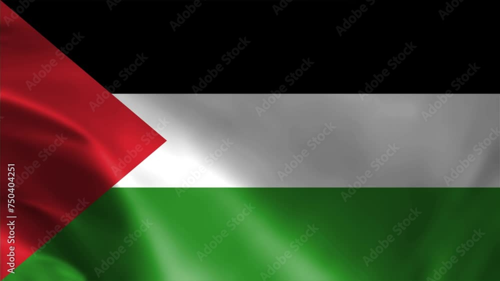 Palestine waving in the wind. Realistic 3D seamless animation. Palestine waving in the wind. Realistic 3D seamless animation.