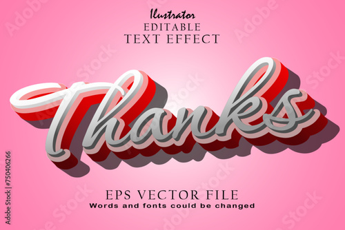 Editable Thanks text effect